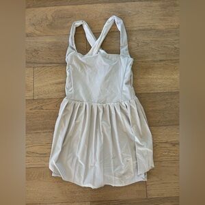 Varley Carina Dress Microchip Grey Criss Cross Back Pleated Tennis Skirt Medium